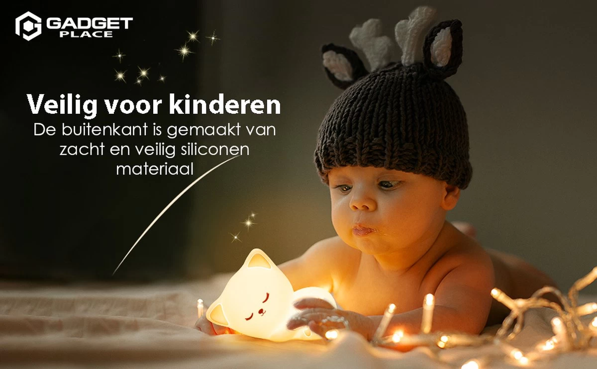 Nachtlampje Met 8 Kleuren Voor Kinderen & Baby - Draadloos - Afbeelding 5