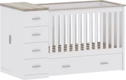 Cabino Combibed / Ledikant Memphis Wit/Grijs