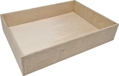 Hip En Bio - Houten Speelbak Zonder Deksel - 50x35x9,9cm - Sensomotorisch Materiaal - Sensomotorische Speelrijst - Hout - Natuurlijk Materiaal