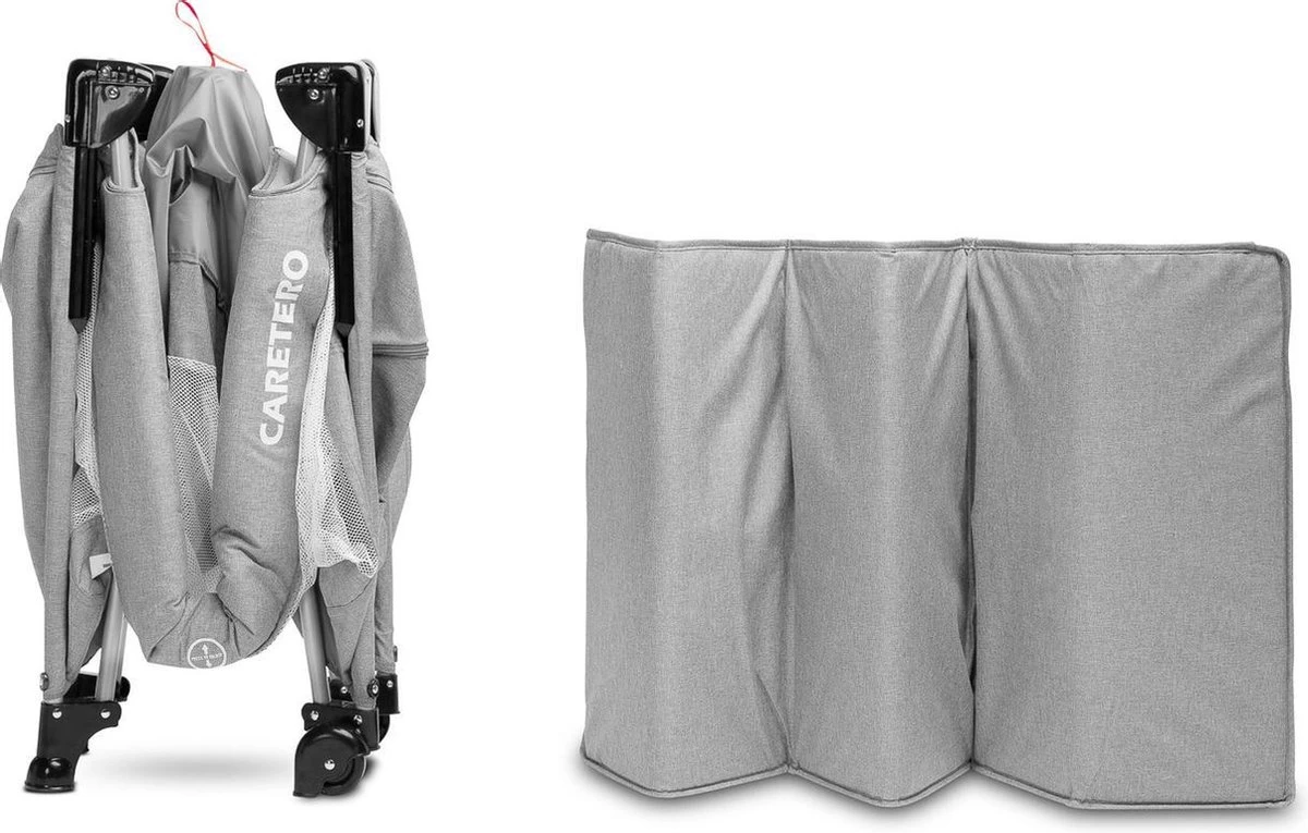 Caretero - Reisbedje Met Nachtkastje Esti Grijs - Afbeelding 4