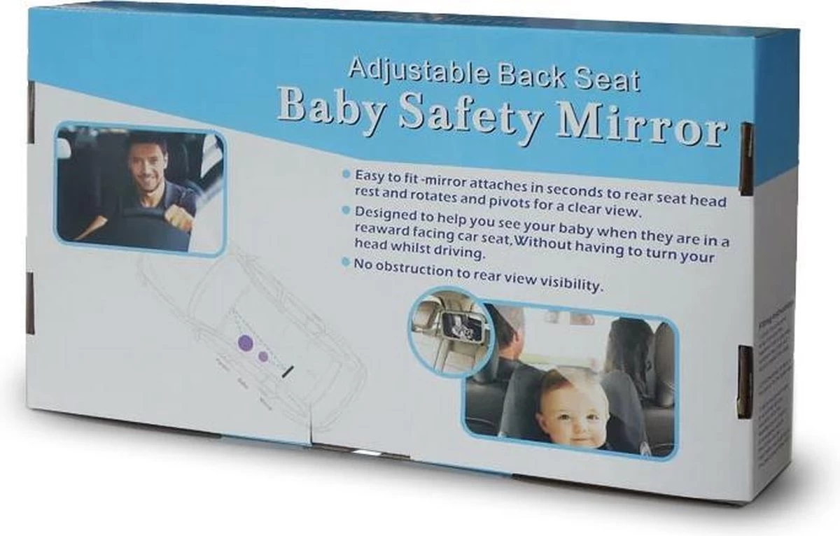 Merkloos Achterbank Spiegel Voor Baby & Kind - Auto Accessoires - Shatterproof - Zwarte A3 Verstelbare Monitor - Afbeelding 10
