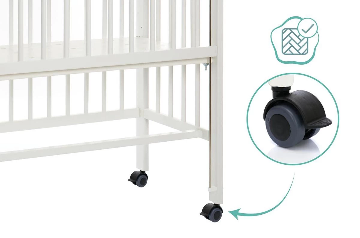 Wieg - Co-sleeper - 2 In 1 - 90 X 40 Cm - Incl. Matras - Massief Beukenhout – Fillikid - Afbeelding 7