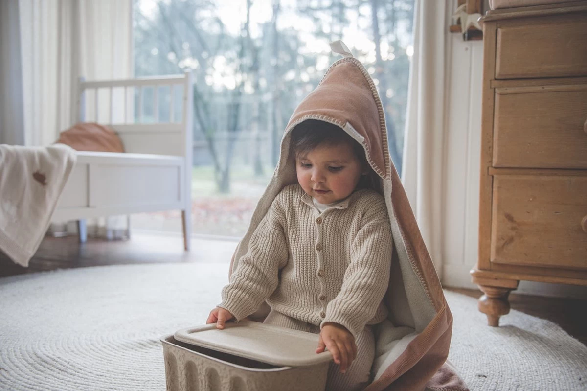 Koeka Omslagdoek Teddy Oddi - Lichtbruin - 100x100cm - Afbeelding 9