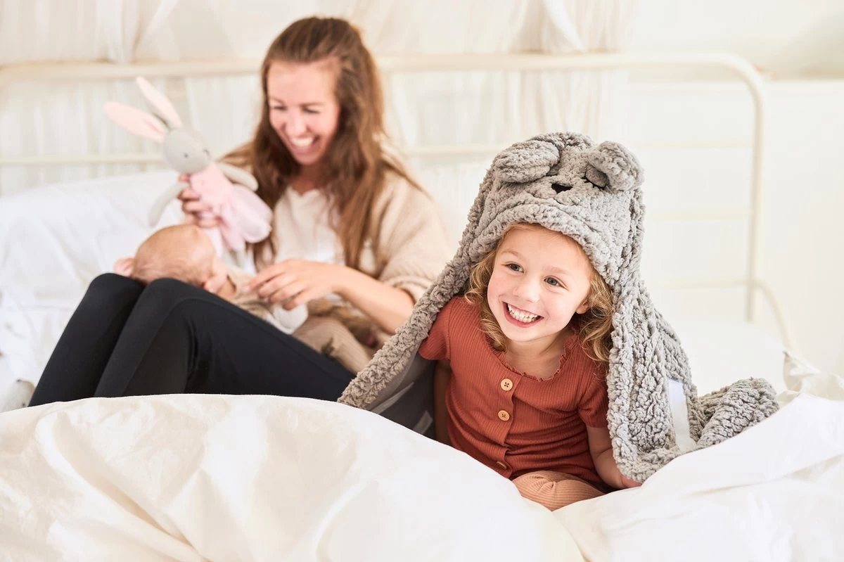 Jollein Wikkeldeken Bunny 100x105cm - Storm Grey - Afbeelding 3