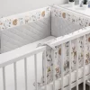 Sensillo Baby Bedbumper - Bedomrander - Anti Stootrand Ledikant - Bed Zijbeschermers - 180x30cm - Grijs Bosdiertjes