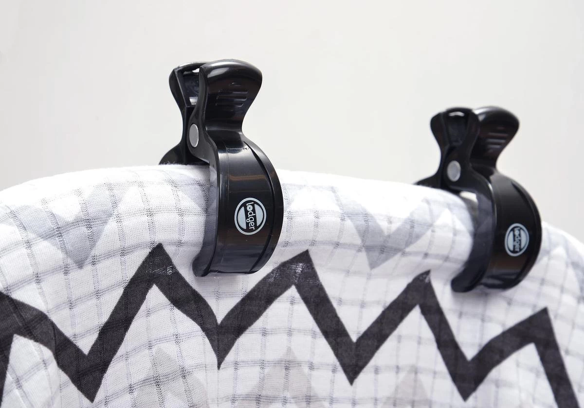 Lodger Kinderwagenaccessoire - Swaddle Clips - Zwart - 2 Stuks - Afbeelding 2