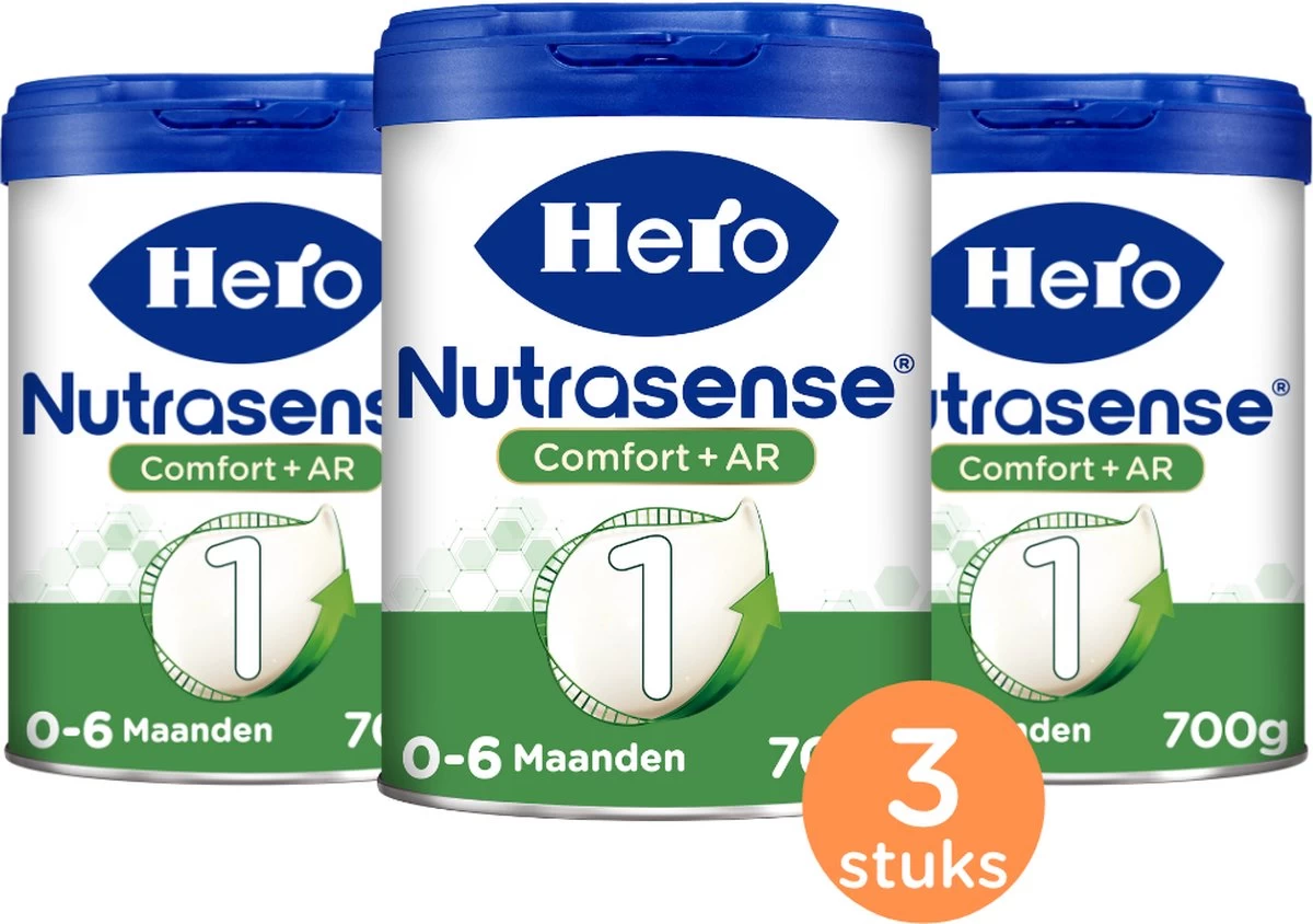 Hero Baby Nutrasense Comfort+ 1 - Flesvoeding Van 0 Tot 6 Maanden - 3 X 700 Gram - Afbeelding 4