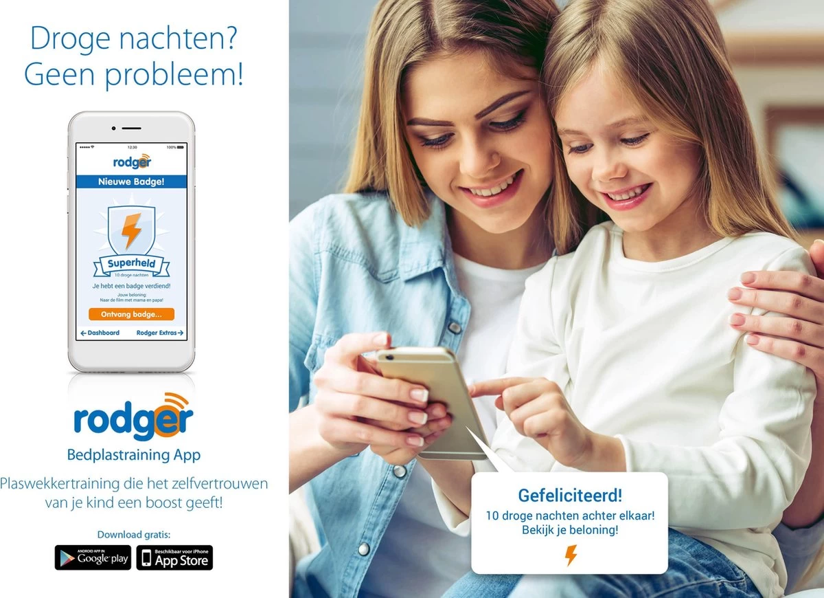 Rodger | Amigo | De Draagbare Plaswekker Tegen Broek- En Bedplassen | Draadloos - Afbeelding 4