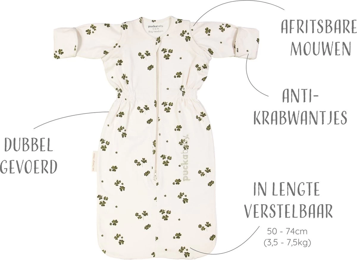 Puckababy Babyslaapzak Bag Newborn 0-6 Maanden - 70 Cm - Alle Seizoenen - Lucky Clover - Afbeelding 10