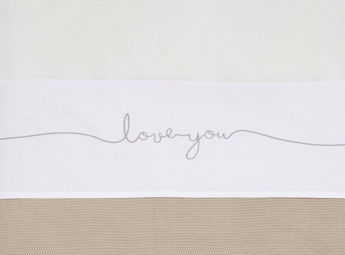 Jollein Baby Laken Ledikant 120x150cm Love You - Nougat - Afbeelding 18