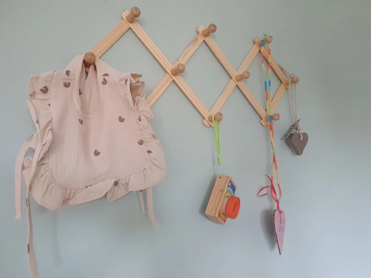 Harmonica Kapstok - Kinderkamer - Babykamer - Gevouwen Kapstok Van Hout - Nordic / Scandinavische Stijl - Afbeelding 4