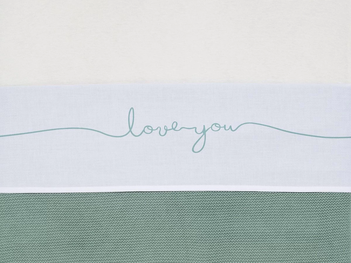Jollein Baby Laken Wieg 75x100cm Love You - Stone Green - Afbeelding 9