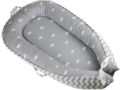 Buxibo Babynestje - Omkeerbare Babynest - Co-Sleeper/Bedbumper - Veilig Slapen - 88x53cm - Grijs
