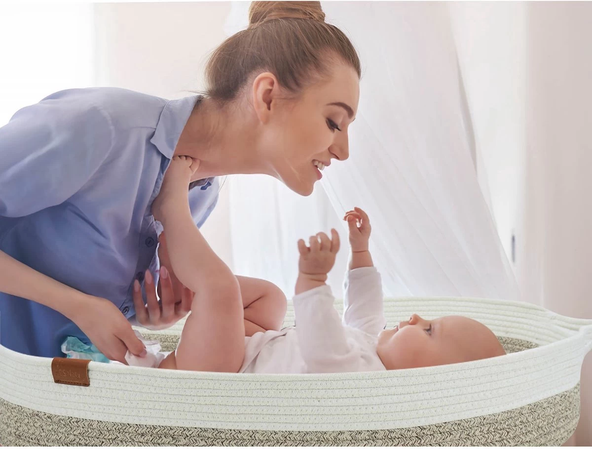 ADSafety - Luxe Verschoonmand - Incl. Matras En Hoes - Aankleedkussen - Mozes Mand - Babykamer - Commode - Babyshower - Beige - Afbeelding 5