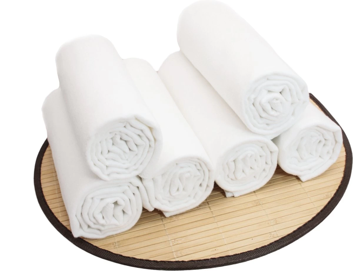 Makian Molton Luiers - Molton Doeken 80x80cm - Set Van 6 - Wit - Afbeelding 2