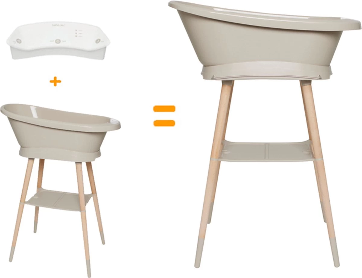 Bundel! Bad Sense Edition (Bad, Digitale Thermometer En Standaard) In De Kleur 'Taupe' Van Bébé-jou.