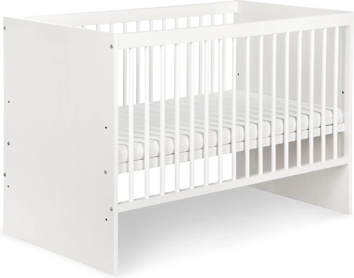 MamaLoes Demi Ledikant - 60 X 120 Cm - Wit - In Hoogte Verstelbaar - Afbeelding 2