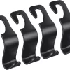 Merkloos Auto Kapstok - Opberghaak - Tashouder - Zwart - 4 Stuks