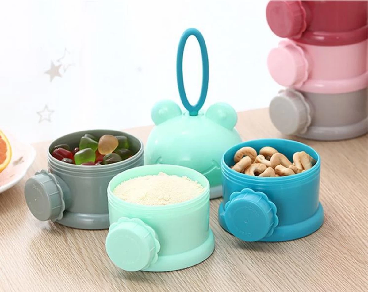 Melkpoeder Toren - Babyvoeding Bewaarbakjes - Melkpoeder Doseerdoosjes - Kraam Cadeau - BPA Vrij / ROZE - Afbeelding 4