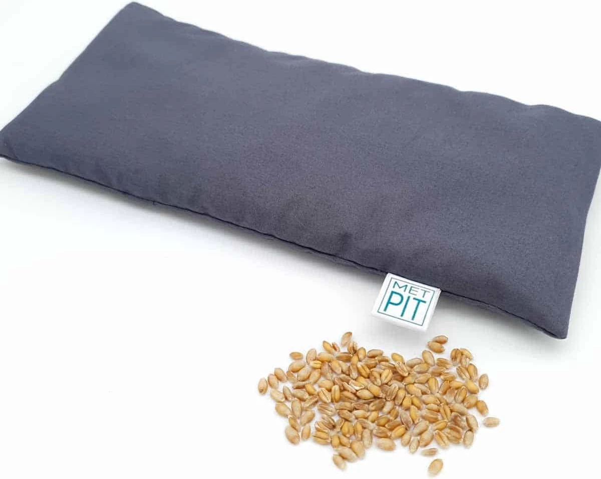 Kruik Baby Met Pit! – NIEUW MODEL Hoes Is Wasbaar – Veilige Tarwe Kruik - Made In NL/BE – Magnetron èn Vriezer - Antraciet