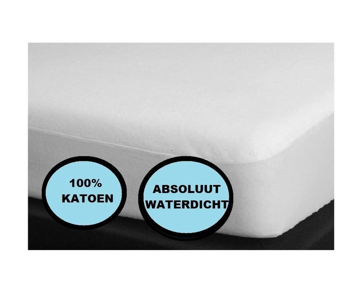 Princessmatras Beschermer-Waterdicht PU-Molton -flanel-100% Katoen Antibacteriëel-Rondom Elastiek-Baby-Junior-70x140-cm Wit