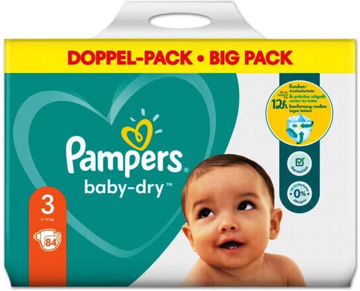 Pampers® Pampers - Baby Dry - Maat 3 - Mega Pack - 84 Luiers + Inbegrepen Pampers Doekje Fresh Clean 52 - Afbeelding 15