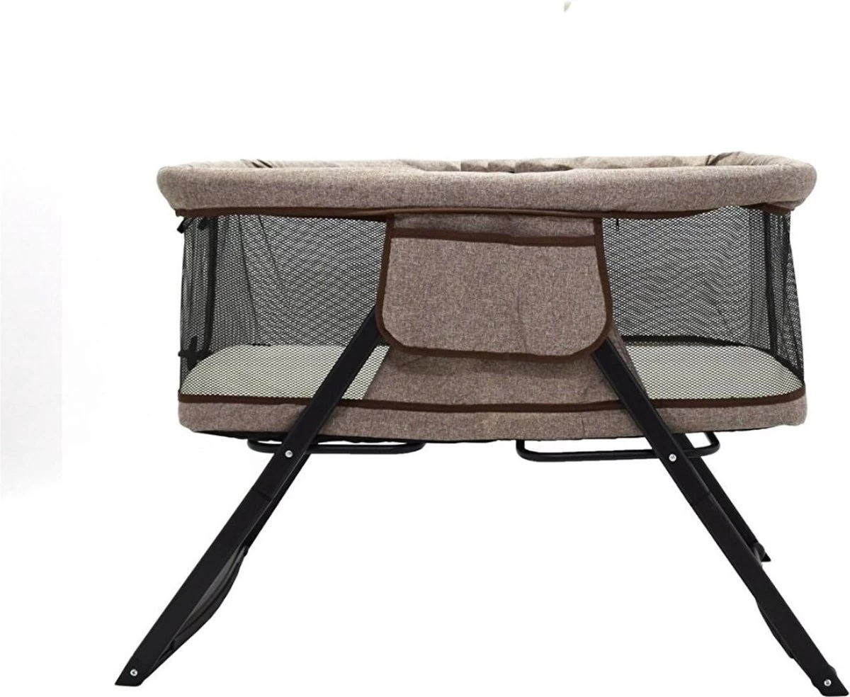 Hibaby Co-Sleeper - Essential Brown - Wieg Functie - Reisbedje - Inclusief Matras - Afbeelding 2