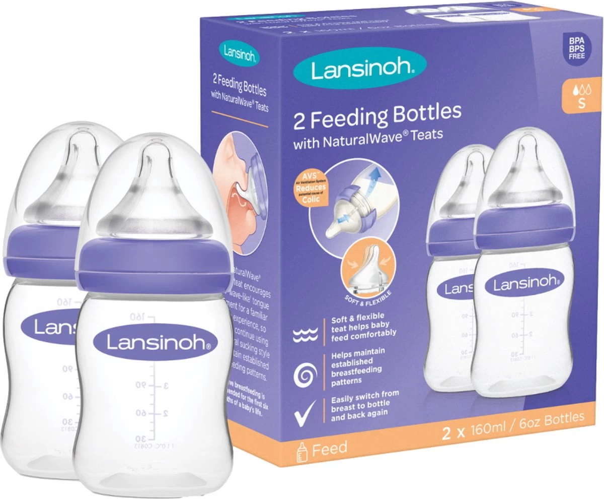 Lansinoh 2 Stuks 160 Ml Natural Wave Flesjes 75870 - Afbeelding 4
