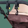 Merkloos 2x Haken Voor Kinderwagen / Buggy / Babywagen - Dubbele Tashanger - Tassenhaak - 2 Haakjes Voor Tassen - Tassenhanger - Zwart