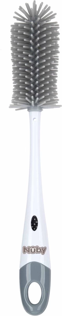 Nuby - Silicone Flessenborstel Met Houder - Grijs - Afbeelding 3