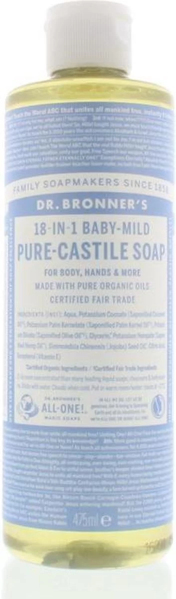 Dr. Bronner's Gel Baby Mild 18-in-1 Pure-Castile Soap - Afbeelding 8