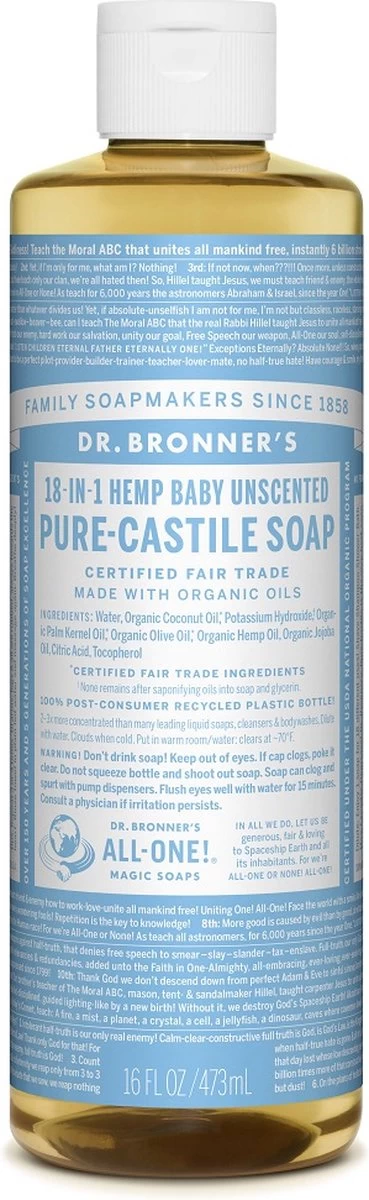 Dr. Bronner's Gel Baby Mild 18-in-1 Pure-Castile Soap - Afbeelding 4