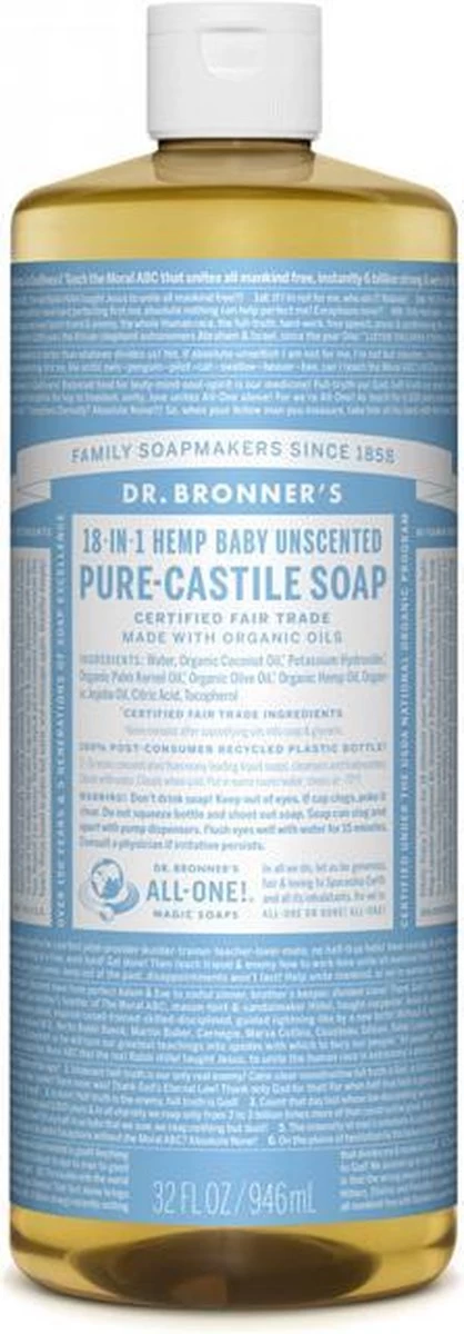 Dr. Bronner's Gel Baby Mild 18-in-1 Pure-Castile Soap - Afbeelding 3
