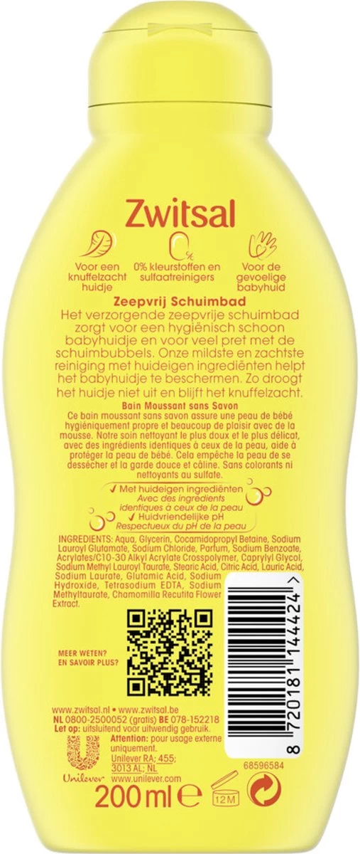 Zwitsal - Zeepvrij Schuimbad - 3 X 200 Ml - Afbeelding 3