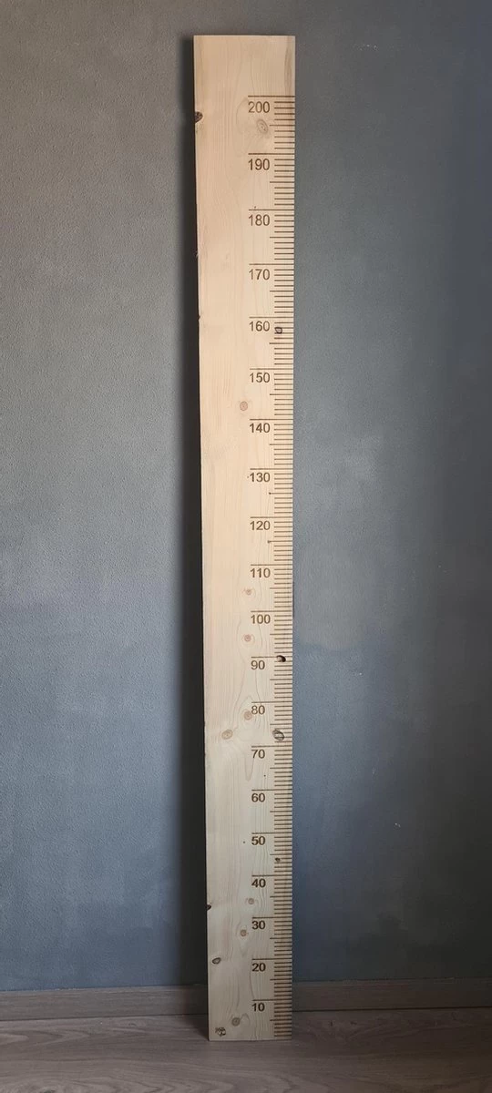 Groeimeter 200cm Hout Transparant | Steigerhout | Familiecadeau Van Het Jaar | Kinderkamer | Kraamcadeau | Verjaardagscadeau | Babykamer | Babyshower | Kindermeetlat | Wanddecoratie | Huwelijkscadeau |