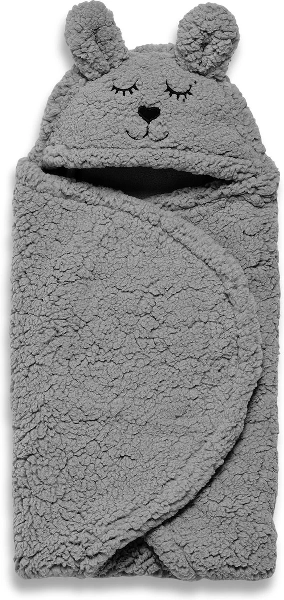 Jollein Wikkeldeken Bunny 100x105cm - Storm Grey - Afbeelding 10