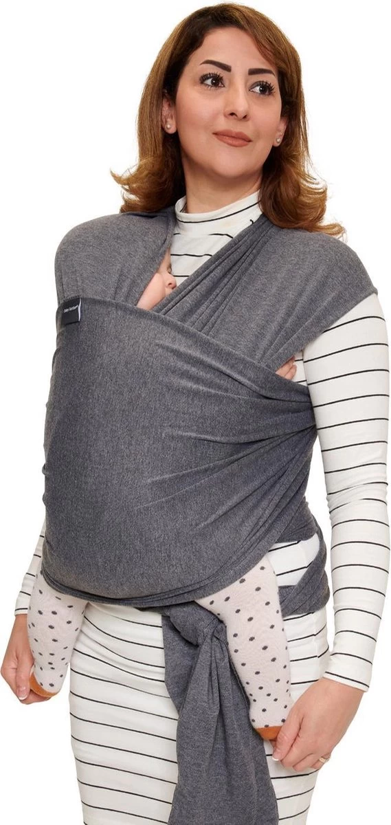 Baby Garden Draagdoek Grijs - Ergonomisch - Original - Inclusief Slabbetje - Afbeelding 2