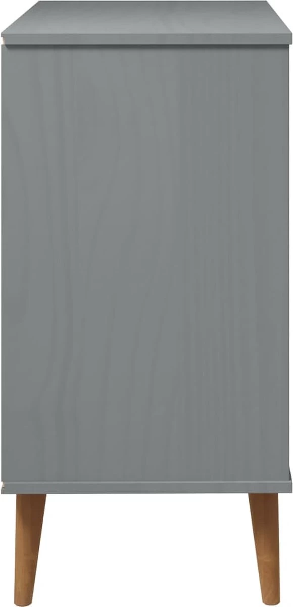 VidaXL Ladekast MOLDE 80x40x80 Cm Massief Grenenhout Grijs - Afbeelding 7