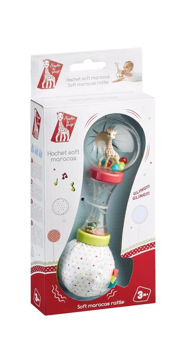 Sophie De Giraf - Rammelaar - Zachte Maracas - In Wit-rood Geschenkdoosje - Afbeelding 2
