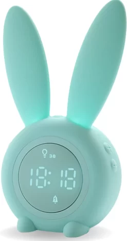 Kwali.® Slaaptrainer Kinderen - Kinderwekker - Nachtlampje Kinderen - Groen Konijn