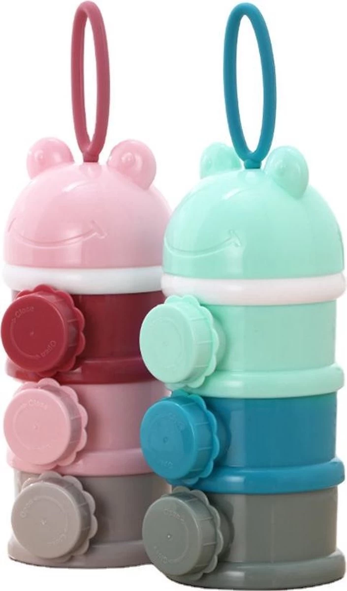 Melkpoeder Toren - Babyvoeding Bewaarbakjes - Melkpoeder Doseerdoosjes - Kraam Cadeau - BPA Vrij / ROZE - Afbeelding 2