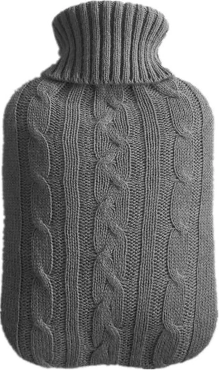 Kruikhoes - Wollen Kruishoes - Losse Hoes Kruik - Kruikzak - Winterhoes Kruik - Fluffy - 2 Liter - Grijs