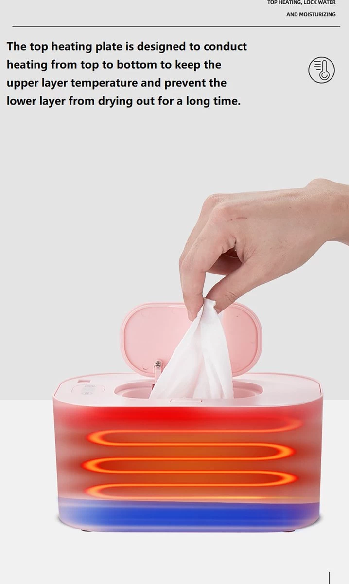 Deluqse Billendoekjes Verwarmer - Wit - Billendoekjesdoos - Lotiondoekjes - Temperatuur Instelbaar - Afbeelding 3