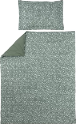 Meyco Dekbedovertrek Ledikant Cheetah/Uni - Forest Green - 100x135cm