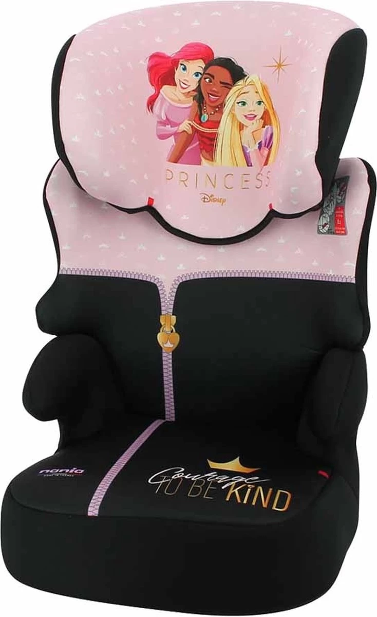 Disney - Autostoel Befix - Goed Getest ANWB - Groep 2/3 - Van 15 Tot 36 KG - Nieuwste Disney PRINSES Design - Zwart, Roze