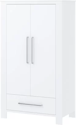 Cabino Noël Baby Kledingkast / 2 Deurskast Met Lade - Wit