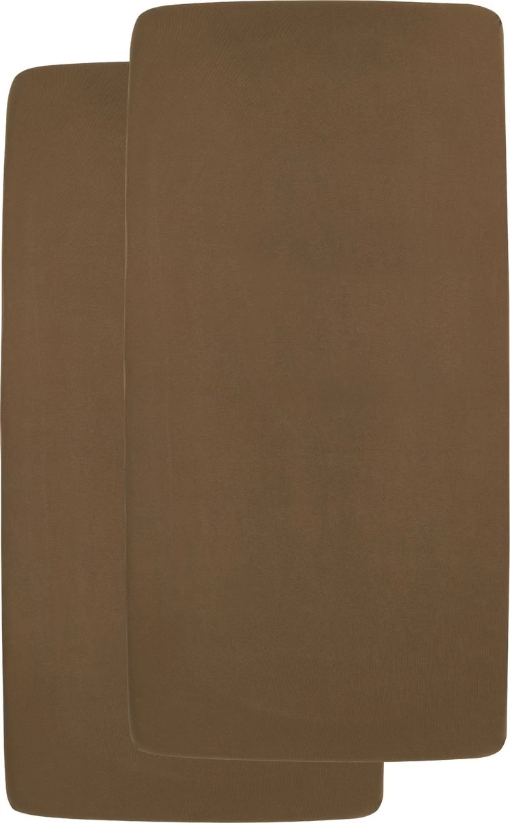 Meyco Jersey Hoeslaken Wieg - 2-pack - Chocolate - 40x80/90cm - Afbeelding 2