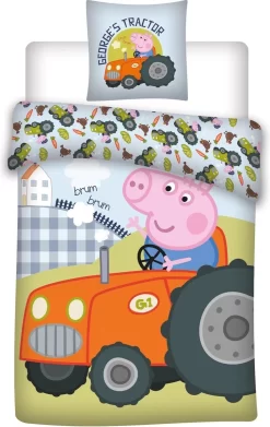 Peppa Pig Tractor - Baby Dekbedovertrek - 100 X 135 Cm - Multi