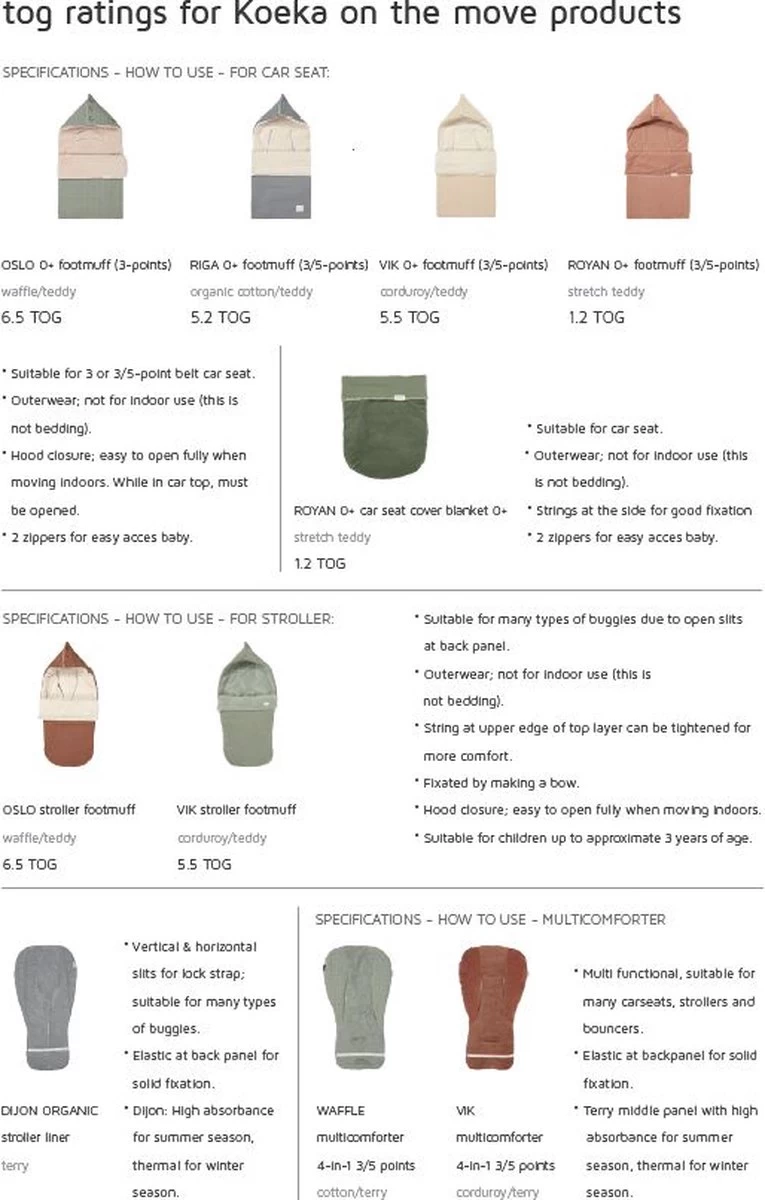 Koeka Oslo Voetenzak Autostoel 0+ 3 Punts - Lichtbruin - Wit - Afbeelding 4