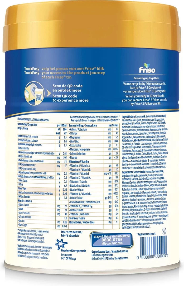 Friso 3 - Opvolgmelk - Vanaf 10 Maanden - 800g - Blik - Afbeelding 7